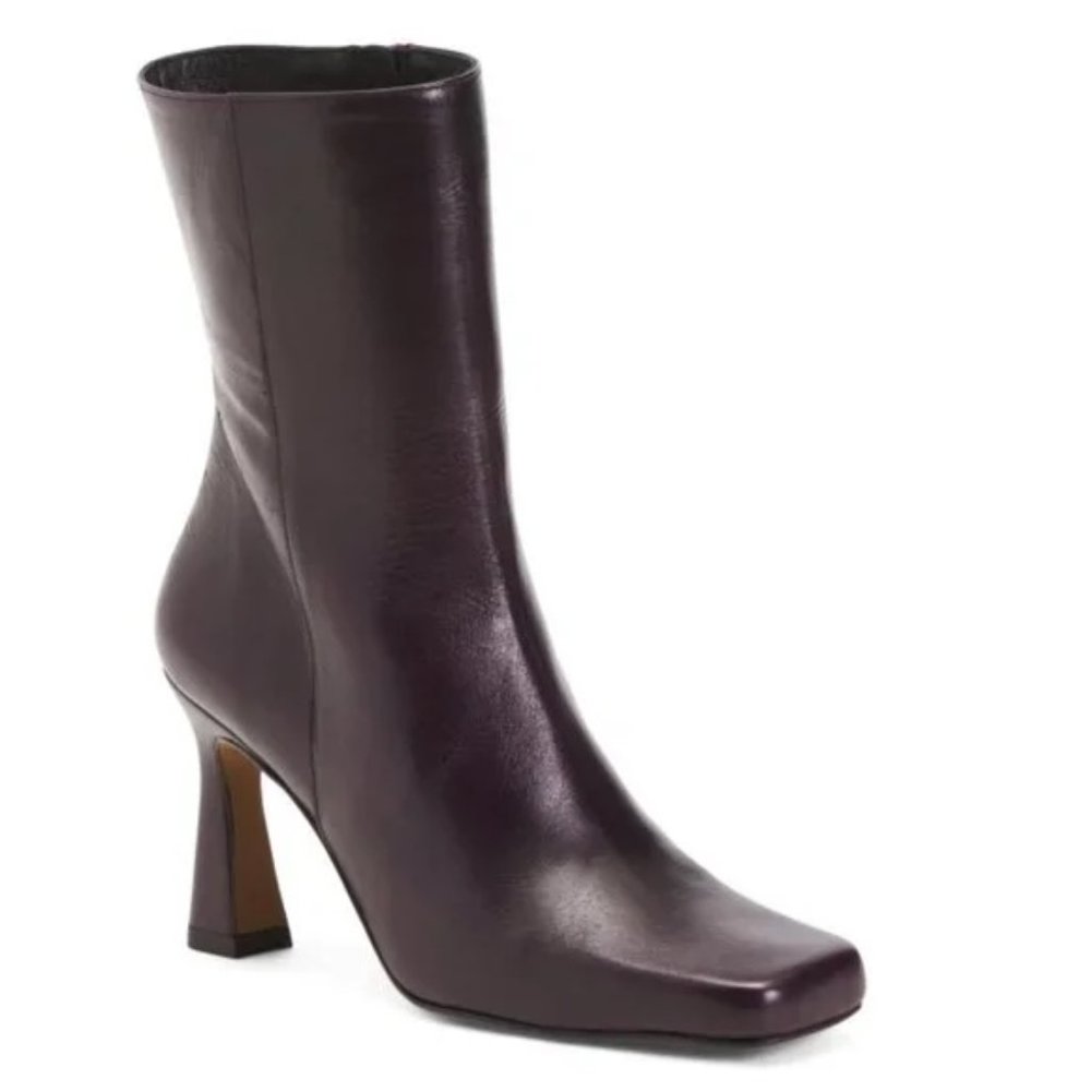 Minelli Paris Leather Square Toe Boots - Picture 2 of 4